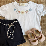 T-shirt crop ricamata fiorellini Time to Bloom 133310