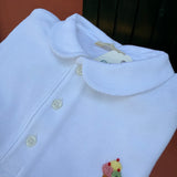 Polo colletto rotondo bianco in piquet ricamata a mano Baby Gi PL173GMC (Copia)