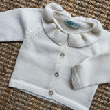 Cardigan colletto frill latte Mi Lucero x LA NUVOLA LAB I25273