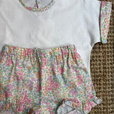 Completo t-shirt profilata e shorts frill fantasia fiorellini La Mascot 55/2510746 55/1110008