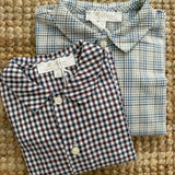 Camicia quadro toni blu grigio marrone Mariella Ferrari CM936ML