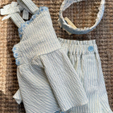Completo riga azzurra e ricamo Isabel Gingersnaps GKSHSET0208-2