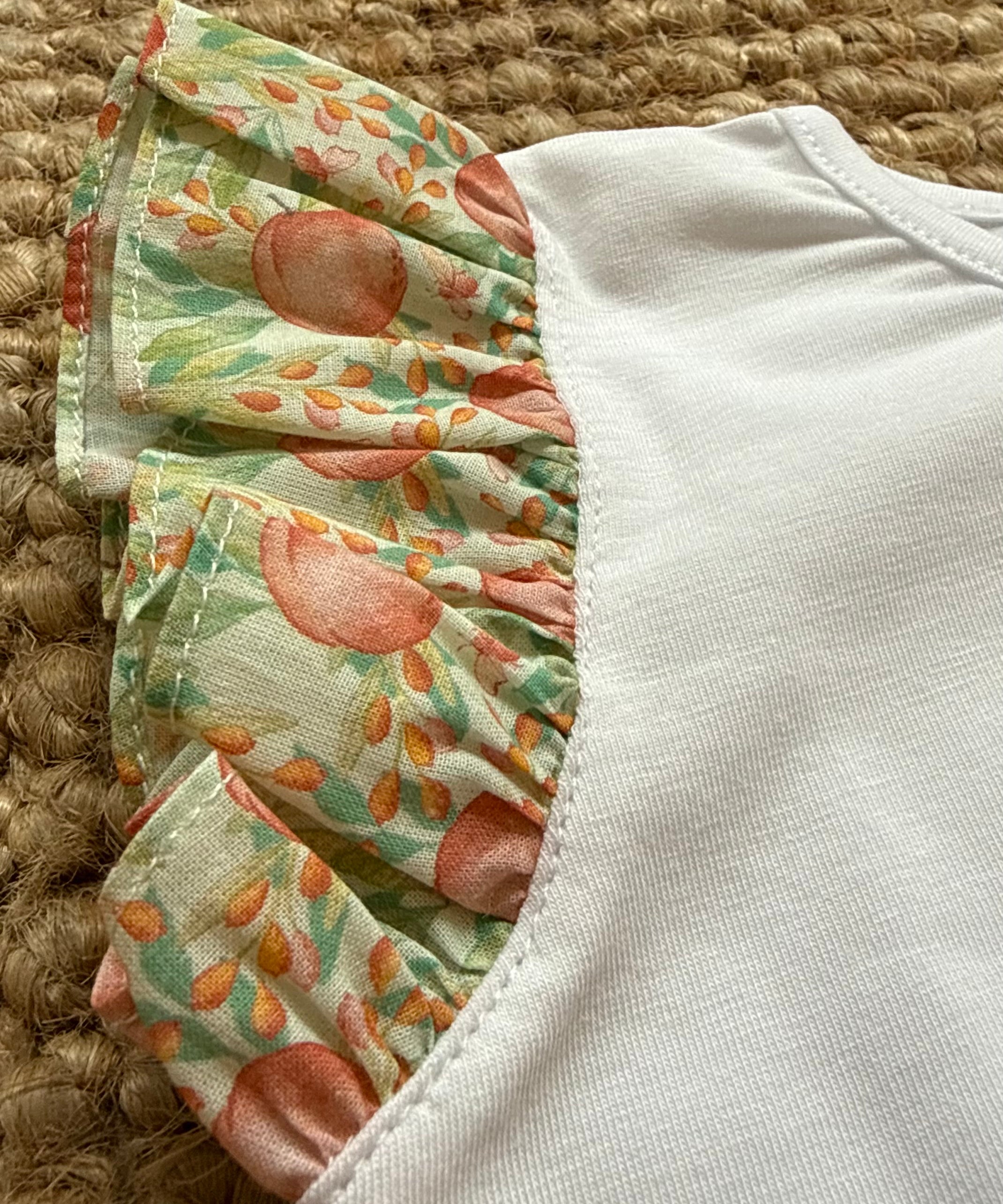 T-shirt aletta frill fantasia fiorellino pesca Mariella Ferrari TSB2BIS