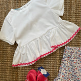 Camicetta Livia LAB bianco con serpentina fucsia
