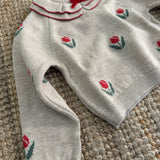 Maglione collo frill con fiorellini DK303 DrKid