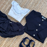 Bloomers velluto millerighe blu con rouches CAS43G BabyGi