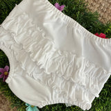 Bloomers LAB in jersey bianco con rouches