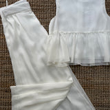 Gold and white formal dress C1