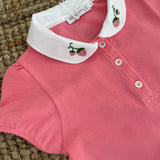 Abito rosa babol con colletto ricamato La Mascot 55/3101012