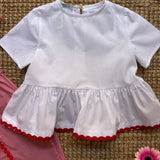 Camicetta Livia LAB bianco con serpentina rosso