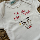 Body LAB Natale con colletto ricamato il mio primo Natale mezza manica