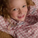 Camicetta quadretto rosa collo ricamato Gingersnaps GBL1751