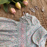 Abito fantasia fiorellini con ricamo smock con bloomers Malvi & Co S26I105VECPR