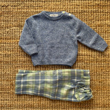 Pantalone tartan salvia e azzurro Isi Boy F25B215PNRS