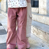 Pantalone cargo in fustagno rosa antico Sofia LT3J00008