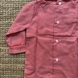Camicetta LAB vichy rosso e bianco collo tondo