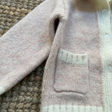 Completo giacca con cappuccio e ghettine mélange rosa e burro I Ferrarini 2511/406 2601/027