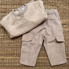 Pantalone Magil velluto millerighe color sabbia con tasconi IN15025