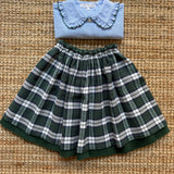 Gonna reversibile tartan e velluto verde Mariella Ferrari GNF6