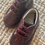 Scarpe pelle lucida stringata bordeaux B3125