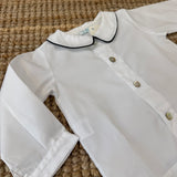 Body camicia con colletto profilato blu