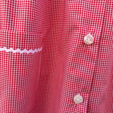 Grembiule LAB vichy rosso e bianco rifinito con serpentina