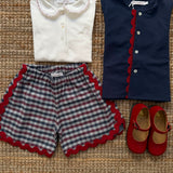 Shorts quadretto grigio blu e bordeaux con maxi serpentina La Mascot 561802312
