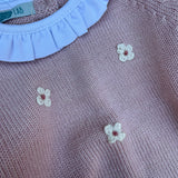 Completo rosa con colletto frill e ricamo fiorellini Mi Lucero x LA NUVOLA LAB 25070 25270