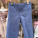 Pantalone palazzo color Denim con ricamo Camilla 37323 Kidiwi