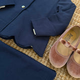 Completo blu cardigan cappe con pantalone palazzo La Mascot 561802047 562101047
