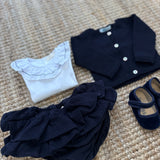 Bloomers velluto millerighe blu con rouches CAS43G BabyGi