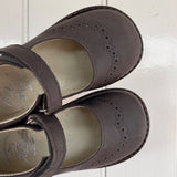 Smoke Grey Leather Ballet Flats B2303