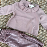 Maglioncino colletto frill rosa Tiny Soul TS744