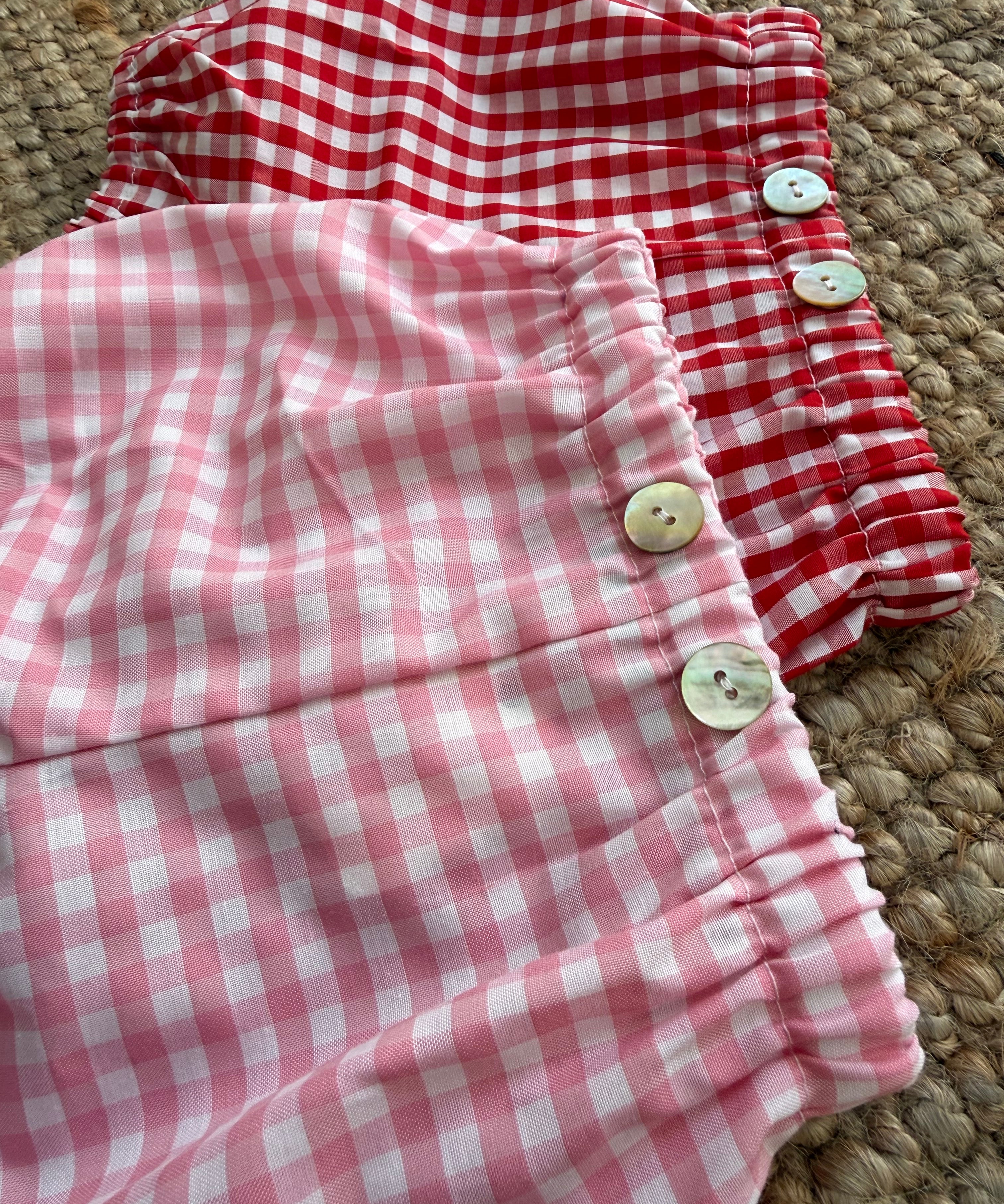 Bloomers LAB coulotte in cotone vichy rosa e bianco