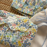 Top elasticato a mezza manica fiorellini azzurro 524 64 Pepecè