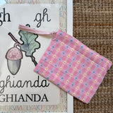 Beauty pochette bustina piatta LAB fiorellino rosa