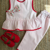 Completo LAB Nina righina rosa e bianco con serpentina