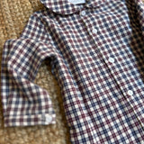 Camicia quadro latte blu e bordeaux 7300 45 Pepecè