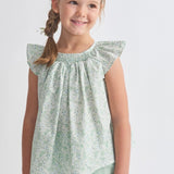 Camicetta fantasia fiorellini verde ricamo smock Hope Tartaleta B8038