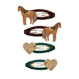 Pack mollette clips cavalli e cuori glitter Mimi & Lula