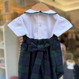Pagliaccetto colletto tondo e bloomers tartan blackwatch PGF6 Mariella Ferrari