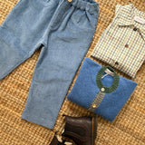 Pantalone in velluto a coste avio B9969 Tartaleta