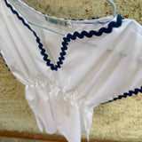 Kaftano LAB bianco con serpentina blu