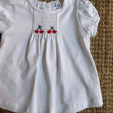 T-shirt in jersey dettaglio punto smock ricamo ciliegie Malvi & Co S26I116CAJJ