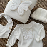 Tutina in ciniglia avorio con farfalla BT53GL BabyGi