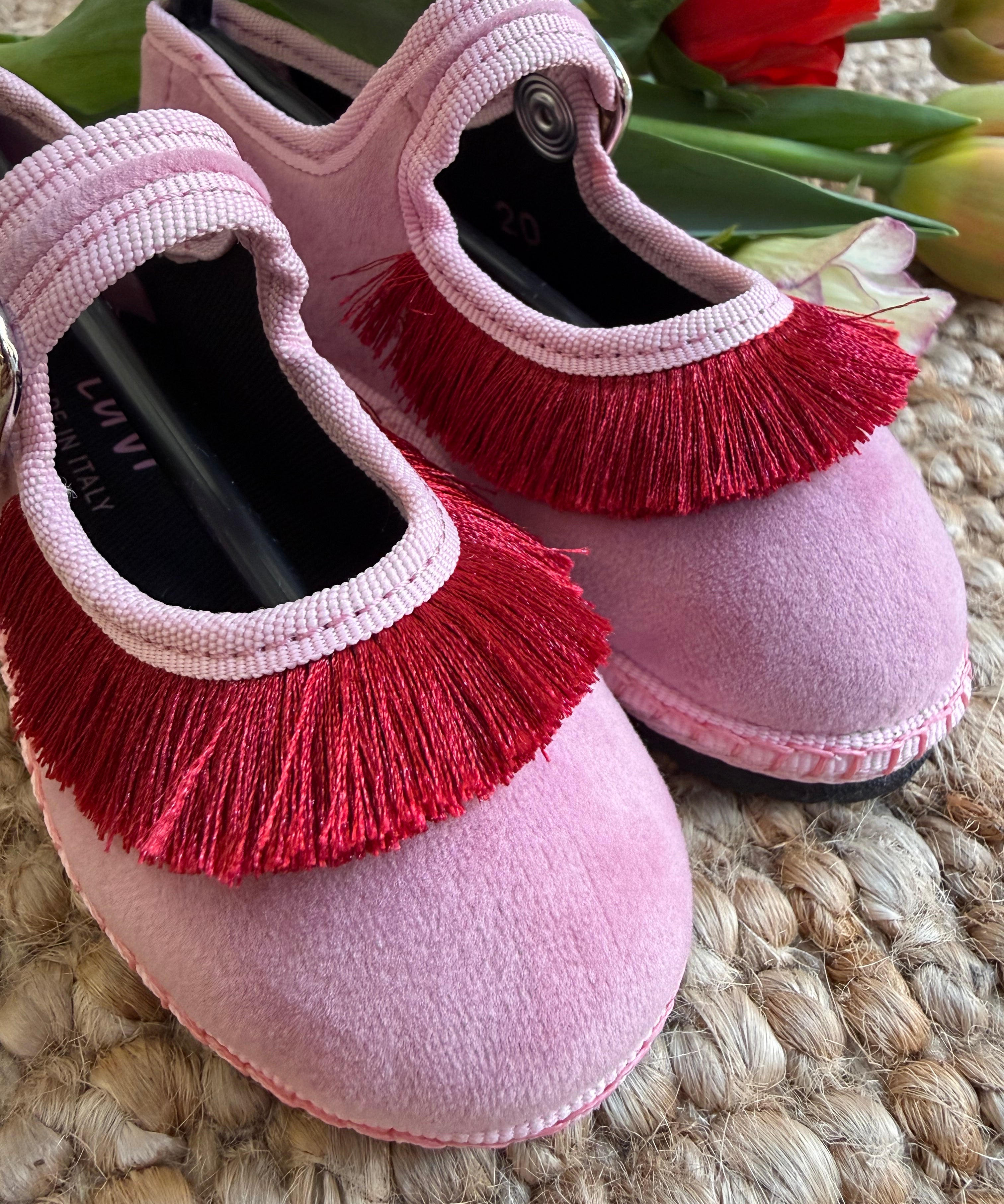 Friulana rosa con frange bordeaux LaVí