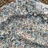 Camicetta fiorellini multicolor con colletto tondo rouches Mariella Ferrari CM942ML