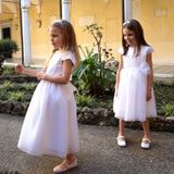 White formal dress with bow C9