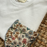 T-shirt taschino frill fiorellini azzurro Time to Bloom 133105