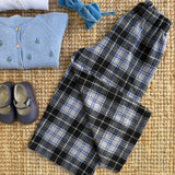 Pantalone ampio LAB tartan grigio blu